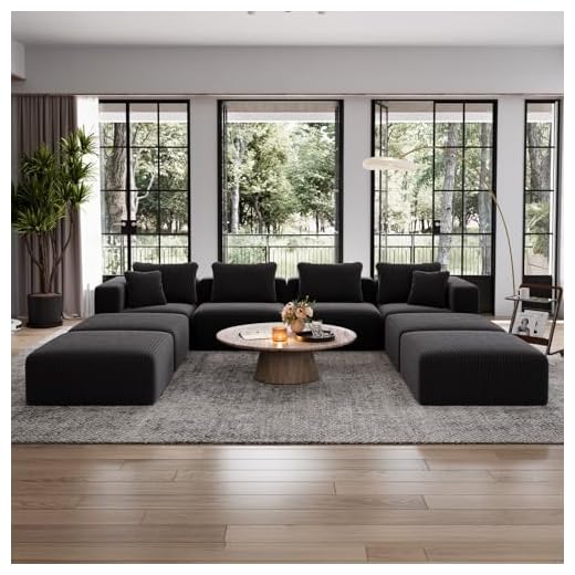 Avenco 141” U-Shaped Modular Sectional Sofa