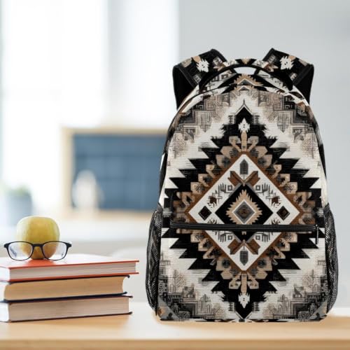 Mochila escolar a cuadros compacta con espacio amplio para laptop de 16" 5