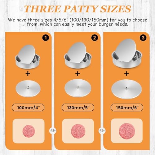 Perfect Burger Press - Make Juicy Beef Patties for BBQ & Grilling - 150mm Easy Homemade Burger Maker - Ideal for Flavorful Cookouts & Parties