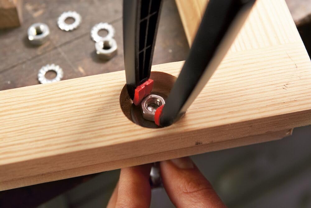 BESSEY Federzwinge Clippix XCL2, lang und spitz, Spannweite 55 mm Ausladung 60 mm, Große Ausladung für Spannen in randfernen Bereichen, Gewicht 0,02 Kg (Packung mit 6)