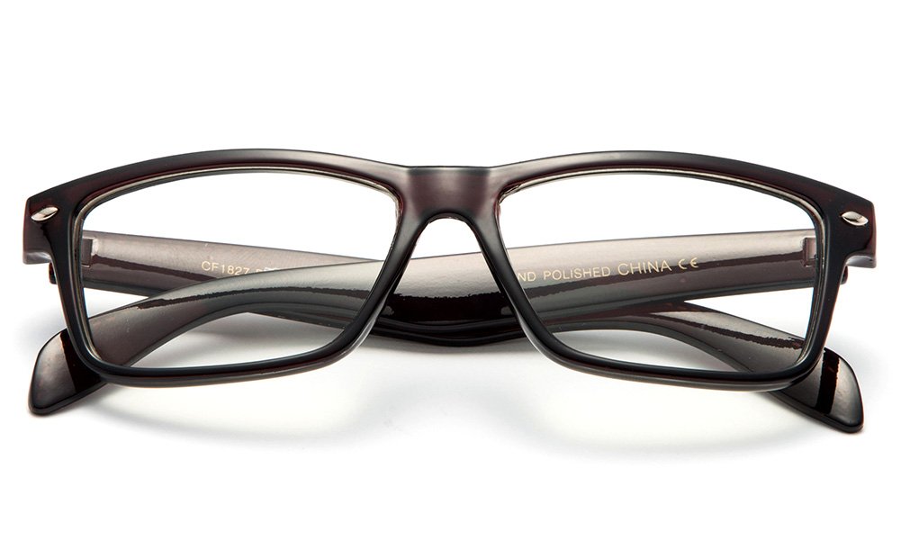 IG Unisex Clear Lens Plastic Fashion Glasses in Brown