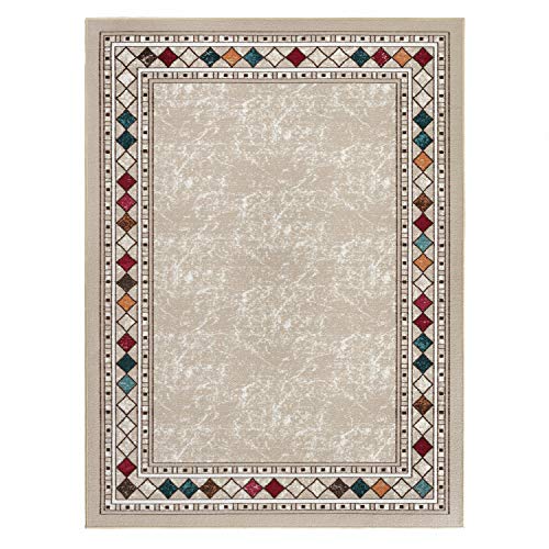 Antep Rugs Alfombras Modern Bordered 5x7 NonSkid (NonSlip) Low