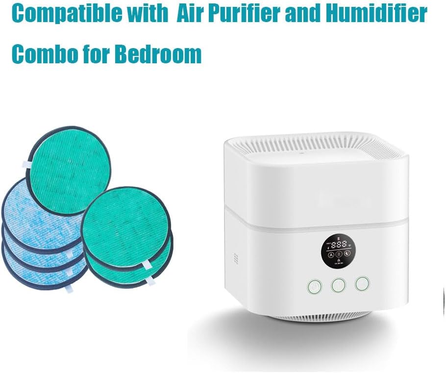 WG-03 Replacement Filter Compatible with HomBreez Air Purifier and Humidifier Combo Filters (WG-03/WG-03-S), F-WG, 6 Pack