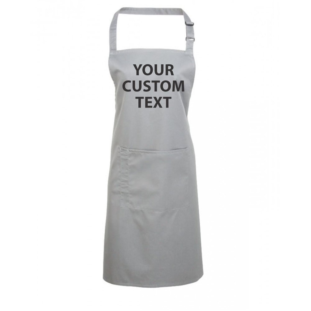 Stars and Stripes Personalised CUSTOM text Pocket Chef Apron with front pocket PR154 one size - SILVER
