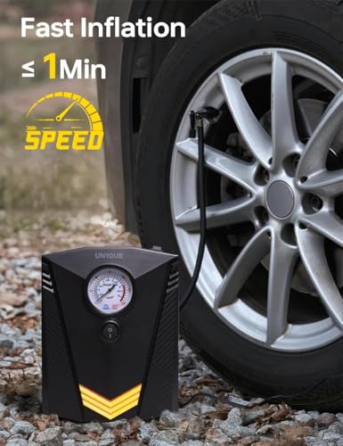 Image of Portable Digital Tire Inflator Air Compressor with LED Display, 150 PSI Rechargeable Cordless Air Pump,Pressure Inflator for Car & Sports Balls Multiple Nozzles and USB Charging Cable (BIG PUMP NEW)