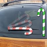 Candy Cane Reversible Green or Red Christmas Holiday WiperTags accessory attach to rear vehicle wiper blades. All weather resistant. Made in USA.