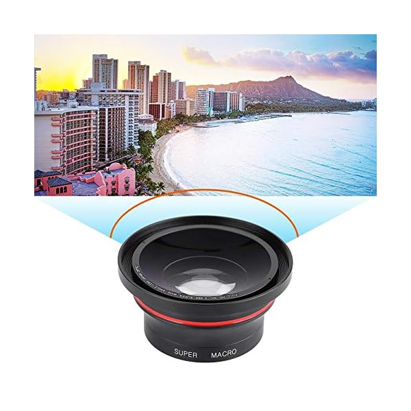 Professionelles HD-Weitwinkelobjektiv mit Makro-Objektiv und 37-mm-Handy-Clip für Camcorder, DSLR-Kamera, 37 mm – Bild 4
