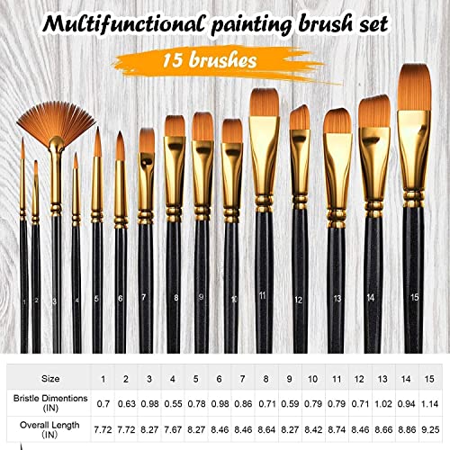 Emooqi Acrylic Paint, Painting Supplies Set Includes 24 Acrylic Paints, 16 Painting Brushes With Bag, Paint Knife, Art Sponge And Paint Palette, Acrylic Paint Set For Beginners & Professional Artist. #TOP7