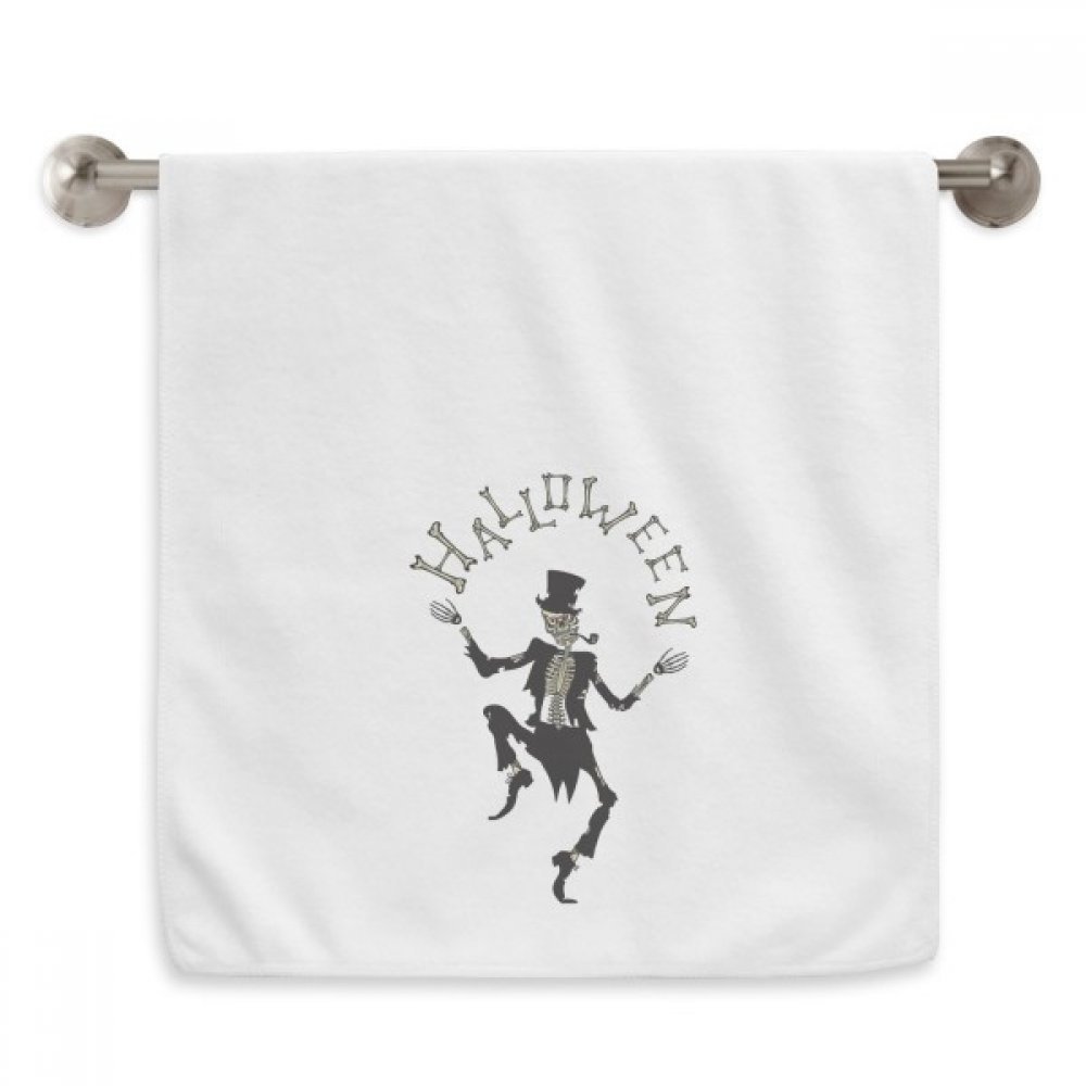 Serviette fantôme peur crâne essuie-mains doux Halloween débarbouillette blanche