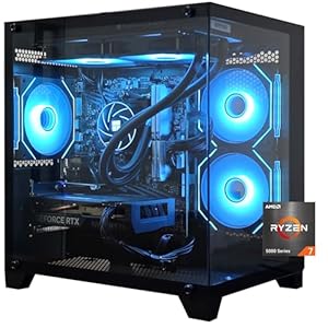 Gaming PC Desktop Computer, Ryzen 7 5700X,RTX 4060,32GB DDR4 RAM and 1TB M.2 NVMe SSD,WiFi6E+BT5.3, 240 Liquid Cooler, ARGB Fans,Game Design Office (R7 5700X / RTX 4060 / 32GB DDR4 / 1TB SSD)