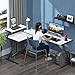 Extra Large L Shaped Desk L Desk Gaming Computer Corner Desk with Round Corner with Monitor Stand for Gaming Desk Home Office Writing Workstation, White