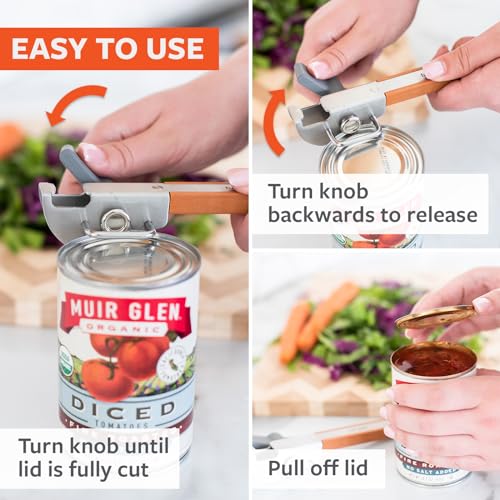 Image of Full Circle Smooth-Edge Stainless Steel Can Opener | No more sharp rims-this compact opener also doubles as a built-in bottle opener.