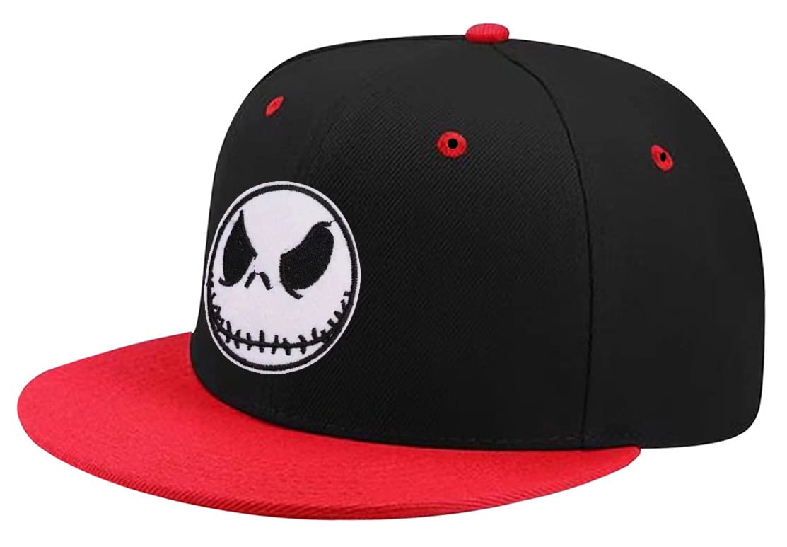 Classic Snapback Hats Skull Embroidery Adjustable Flat Bill Hat Unisex Baseball Caps
