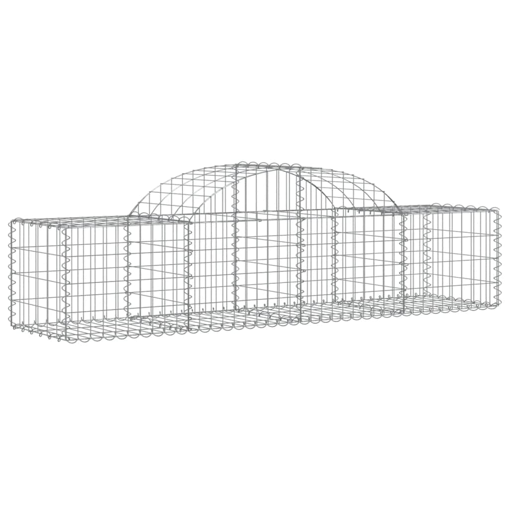 Kosze gabionowe ocynkowane żelazo 40 sztuk 200 x 50 x 40/60 cm dekoracyjne bariery dźwiękochłonne do ogrodu ze wzmocnionymi haczykami