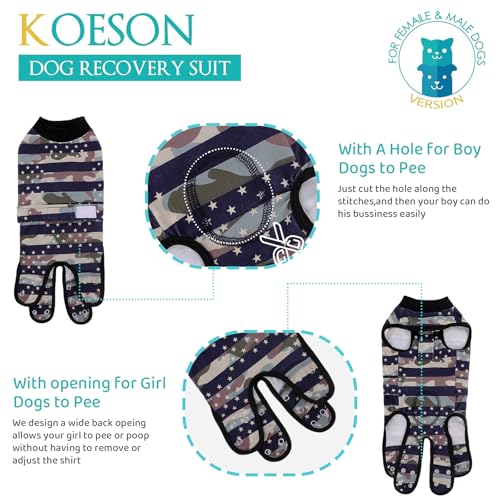 Image of KOESON Lightweight & Soft Surgery Recovery Suit for Large Dogs Female Male