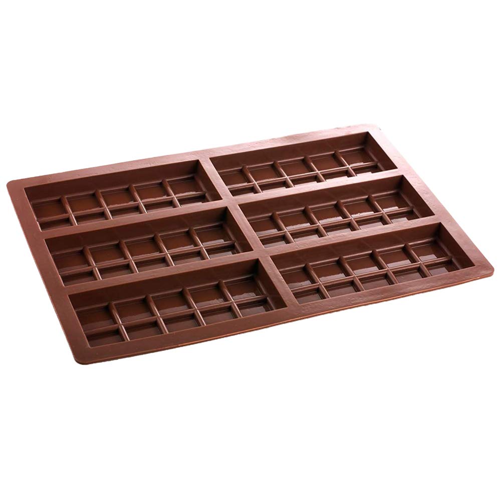 Silicone Chocolate Bar Sweet Moulds Candy Jelly Rectangle Baking Silicon Bakeware Shape Soap Wax Flexible Baking Mould (6 Cell 10 Section) - Image 2