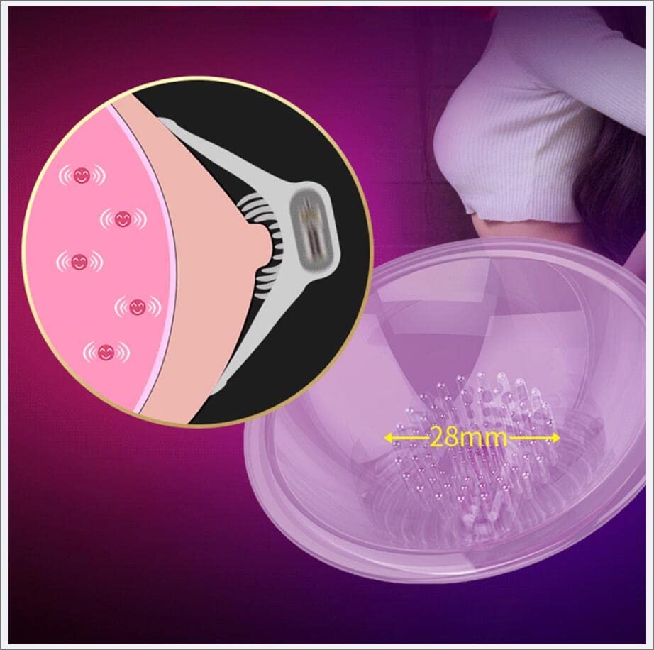 Mani Libere Elettrico Seno Pompa Massaggiatore Vibratore Succhia Capezzoli e Clitoride Coppe Lingua Leccare Reggiseno Stimolatore Sex Toys Enlarger Enhancer per Donne,Chiaro