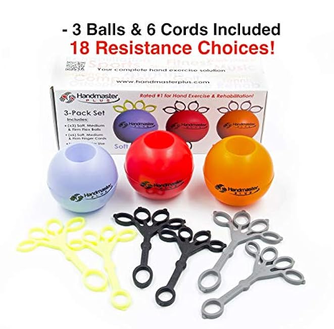Physical Therapy Hand Exerciser (Colours May Vary), 9 Piece Set