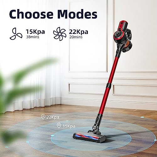 CONOPU Akku Staubsauger 25Kpa, Staubsauger Kabellos 160W mit 2 Saugmodi, LED-Leuchten, Cordless Vacuum Cleaner mit Leistungsanzeige, bis zu 40 Minuten Laufzeit – Bild 8
