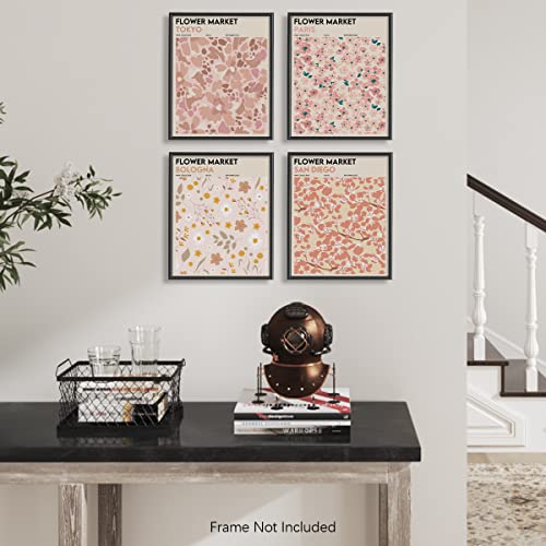 Mid Century Modern Wall Art & Decor - Danish Pastel Art Print - Flower Market Print - Set Of 6 - Abstract Minimalist Poster- Preppy Aesthetic Pictures - Henri Matisse Art - Travel City Museum Gallery #TOP3