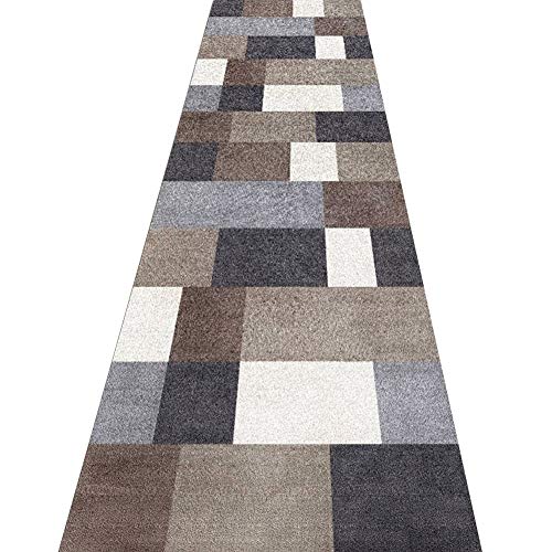 ZRUYI Alfombras De Pasillo Largo Entrada Felpudos Moqueta Corredor Patrones Geométricos Antiincrustante Resistente Al Desgaste Moderno Alfombra Larga, 2 Colores, Personalizable