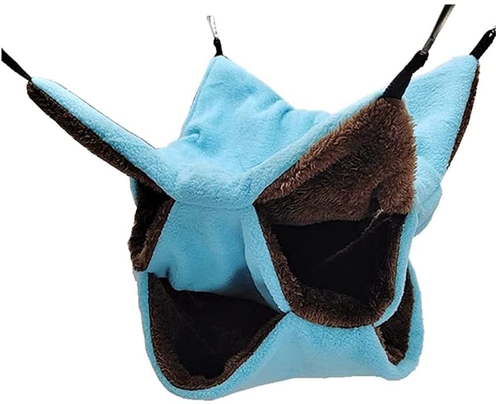 Nid Oiseau Cage Perruche Nid Canaris Écureuil Hérisson Lapin Cage pour Animaux De Compagnie Hamster À 3 Étages Hamac Maison Nid D'écureuil Confortable et Chaud 810(Color:Blue)