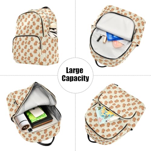 Mochila de capibaras kawaii con tres compartimentos seguros para mujer activa 5
