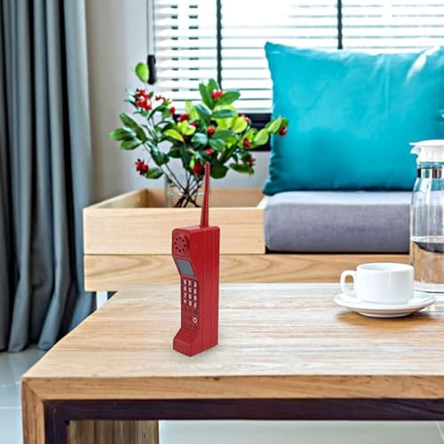 Teléfono móvil vintage de hierro rojo para decoración retro de escritorio 5