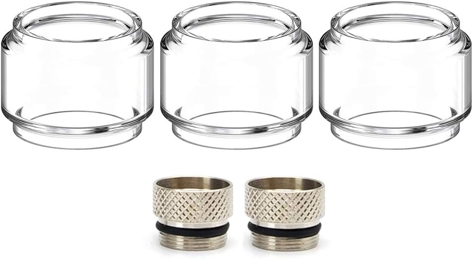 Vaportown 3X Spare Bubble Glass Tube for Voopoo Uforce T2 T1 Tank Rainbow Clear Fat Boy Replacement Tank with Extension Chimney Connector for Voopoo Drag 2 & Drag Mini & Vmate Kit (Clear)