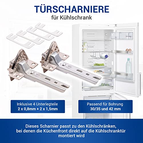 VIOKS Koelkastscharnier, set van 2 deurscharnieren, reserveonderdelen voor 00268698, koelkast, Bosch Siemens koelkast, Bauknecht koelkast, scharnieren voor inbouw, koelkast, deuren - Afbeelding 3