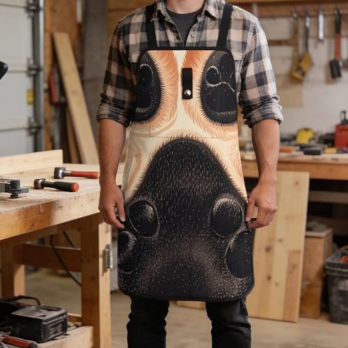 Delantal cruzado con bolsillo ajustable para hombres y mujeres miniatura 5