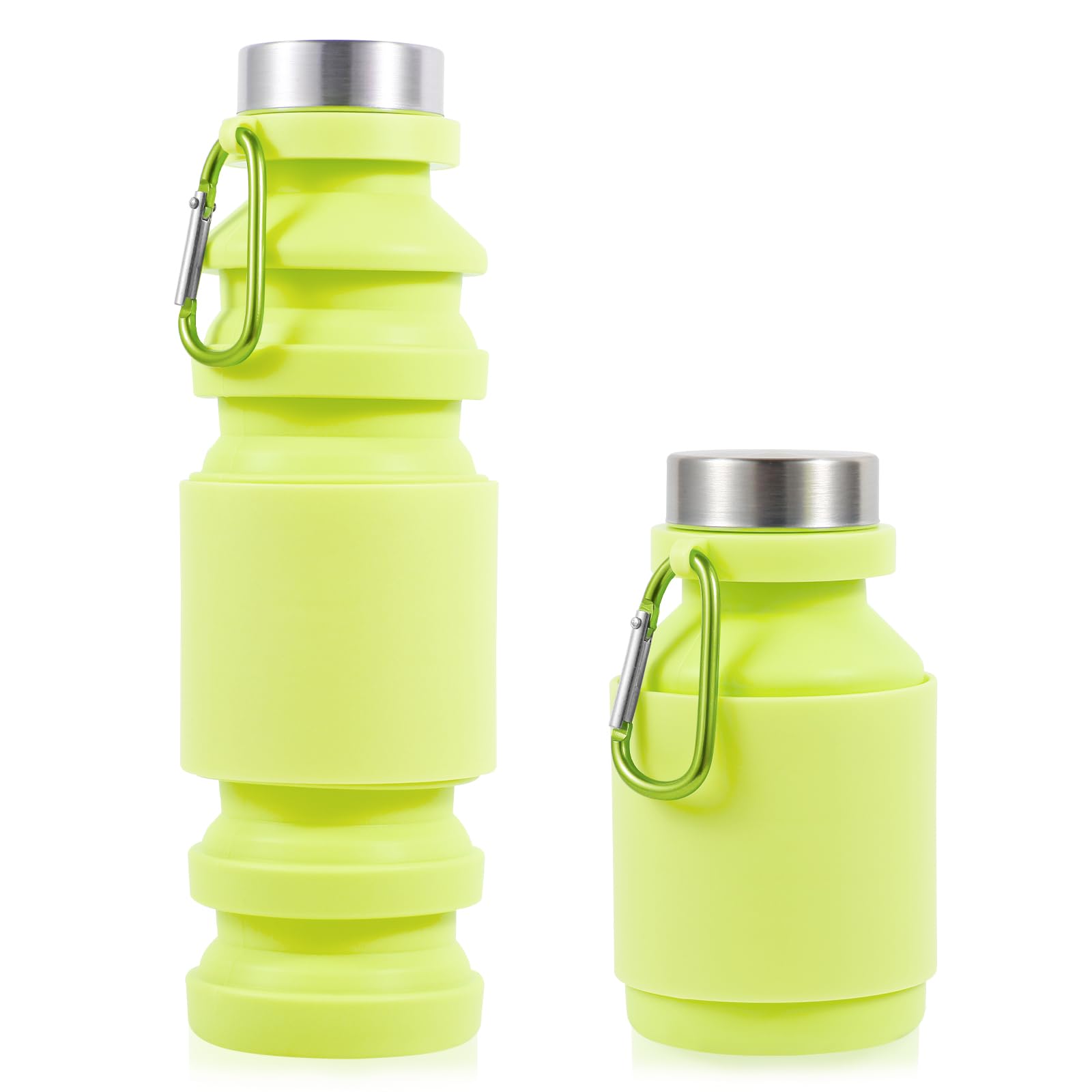 Mitour Collapsible Water Bottle 550ml Cups - Reusable BPA Free Silicone Foldable Travel Water Bottle Cup Sports & Fitness Essential for Running,Travel, and Gym Camping Hiking Lightweight Durable
