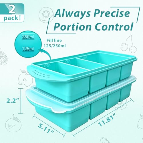 Bandejas de silicona con tapa para congelar 2 pack miniatura 2