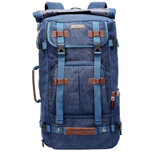 Image of WITZMAN Canvas Backpack for Man Vintage Travel Backpack Large Laptop Backpack Convertible Shoulder Rucksack