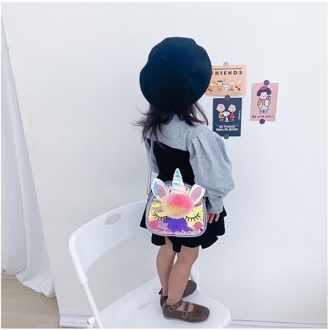 Kids Crossbody Bag Girls Crossbody Bag, Small TPU Unicorn Bag Unicorn Purses for Girls, Little Girls Purse Toddler Purse (Purple) - Image 2