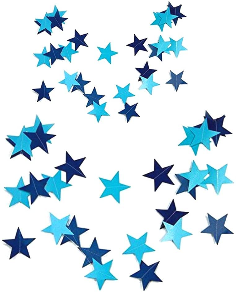 Happy Space 13ft Shiny Gold Paper Star Garland