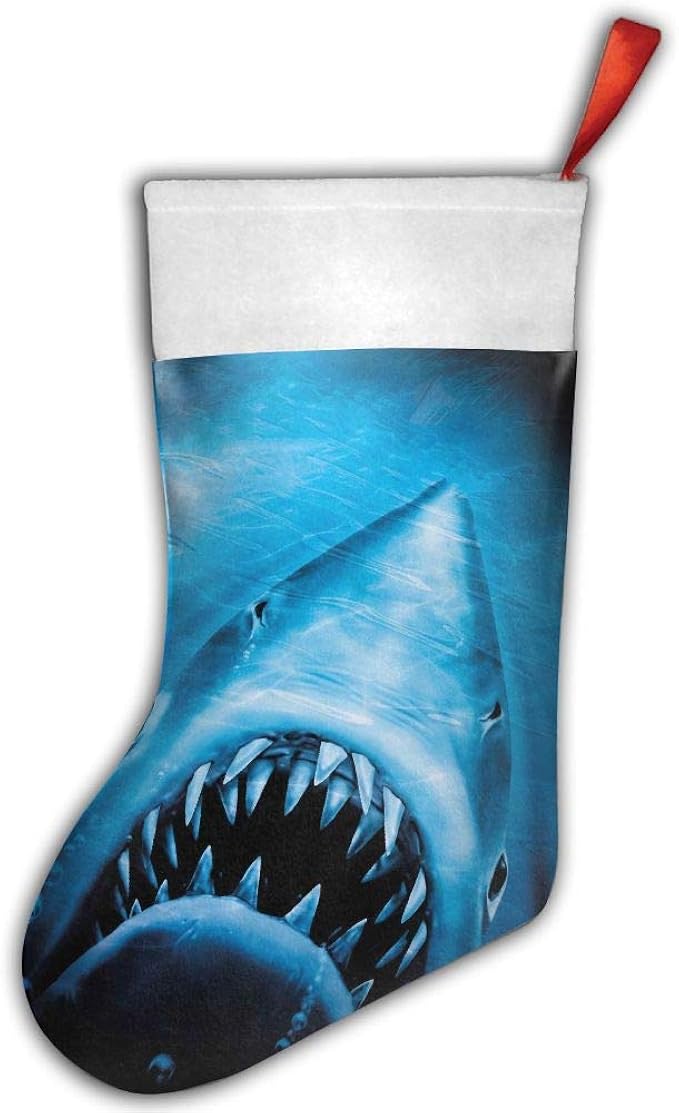 FASHION Hanging Stocking Bag,Jaws of Ocean Shark Christmas Stockings