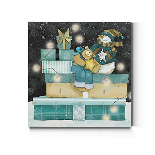 Renditions Gallery Snowman and Teddy Bear (1) Wall Art, Christmas