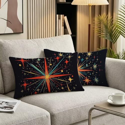 Juego de 2 Fundas Cojines 40x60 Negro Rectangular Almohada Terciopelo 4