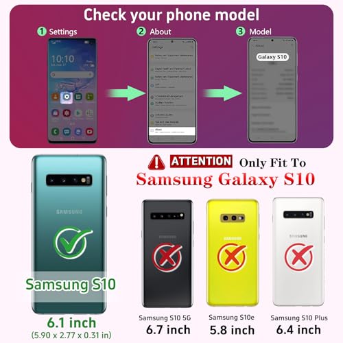 for Galaxy S10 Case: Samsung Galaxy S10 Case with HD Screen Protector - Military Grade Protective Cases with Ring for Samsung S10(Dark Green) - image 2