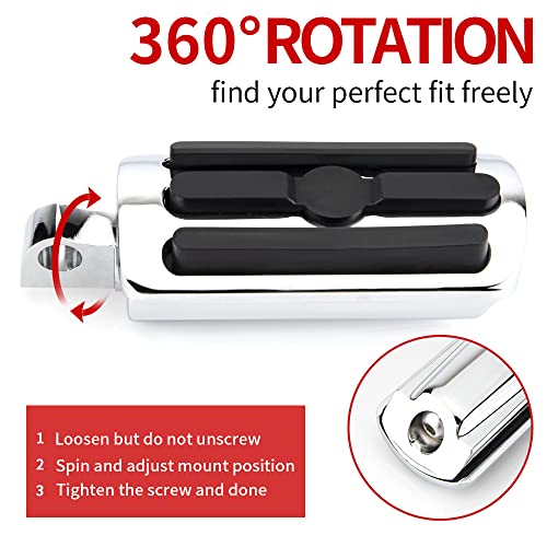 Kicry Motorcycle Highway Pegs Passenger Footpegs Male Mount Foot Rest Pedal Compatible With Harley Davidson Touring Street Glide Road King Road Electra Glide Sportster Dyna Softail(Styleb-Chrome) #TOP2