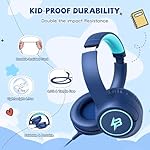 Kids Headphones Wired for School, 85/94dB Volume Limit, Wired Over Ear Headphones for Kids Boys Girls with Microphone, Stereo Sound 3.5mm Cord for Kindle Tablet Airplane Travel, Navy Blue - Image 5