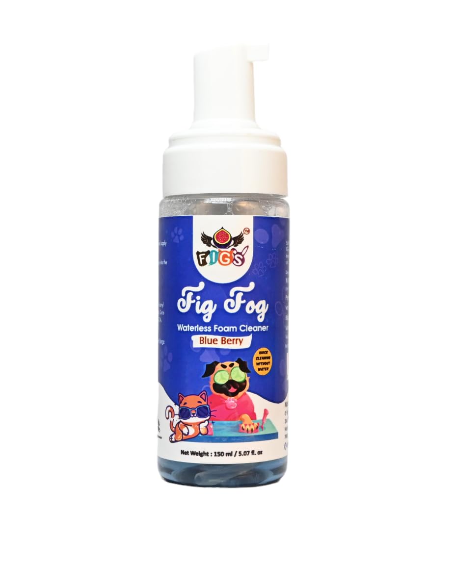 FIGS Figfog Smart Foam Dry Bath Shampoo for All Breeds of Dogs and Cats| Water Less, Sulfate Free, Paraben Free, pH Balanced | 100% Natural and Organic | Pet Dry Shampoo 150ML (Blue Berry Flavor) (B0D3QVPYDP) Amazon Price History, Amazon Price Tracker