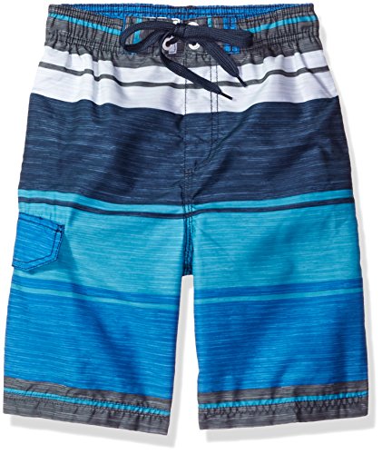 Kanu Surf Boys' Big Line Up Quick Dry UPF 50+ Beach Swim Trunk, Impact Navy, 10/12