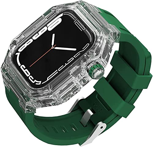 Bracelet Apple Watch rigide anti-jaunissement caoutchouc fluor transparent 45mm