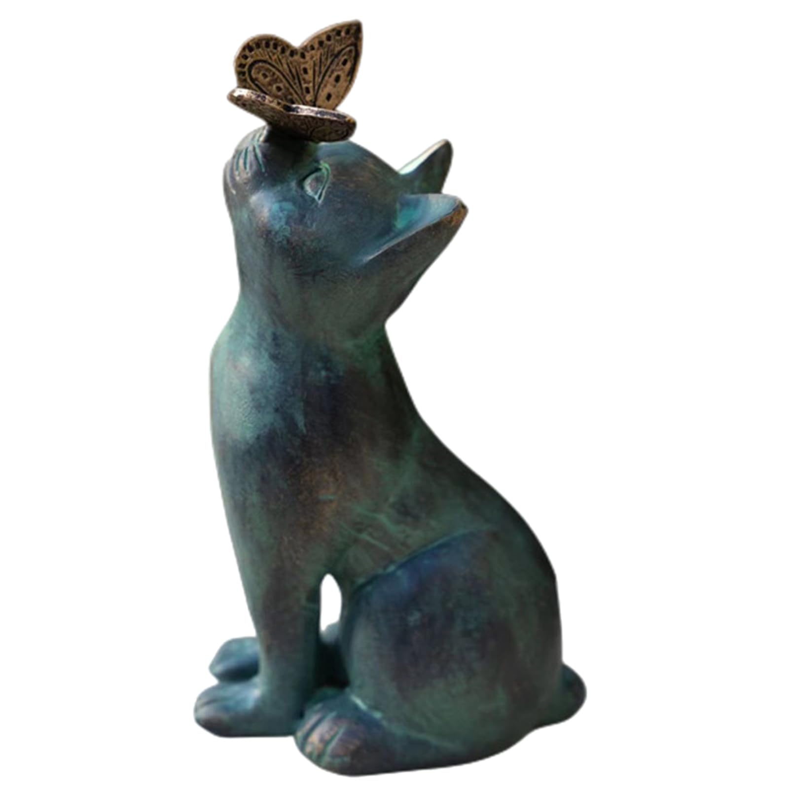Tsophreniq WeatherproofsCute Miniatures Garden Display Ornament Desktop Figurines Decor Resin Kitten Sculpture for Courtyard Patios Waterproof Resin Sculpture Decorative Figurine for Indoor and Use
