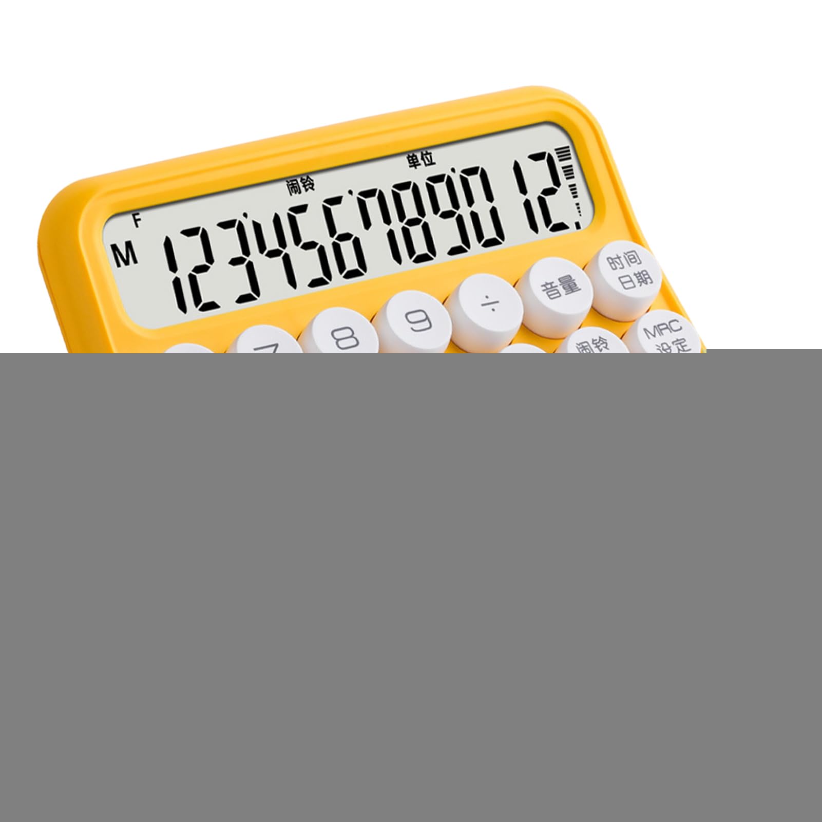 ZAWELIYO 12 Digit Calculator Large Button Calculator 12 Digit Desktop with Large LCD Display and Anti Slip Bottom for Office School Home (Yellow)