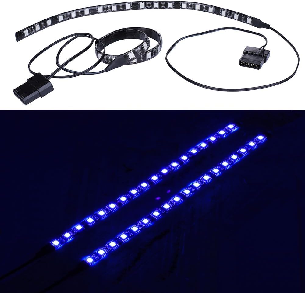 DS PC LED Flexible Light Strip Computer Lighting UV Purple with Magnetic for PC Case Computer Lighting Kit (390nm, 11.8INCH The 2nd Gen, S Series，Purple) image 2