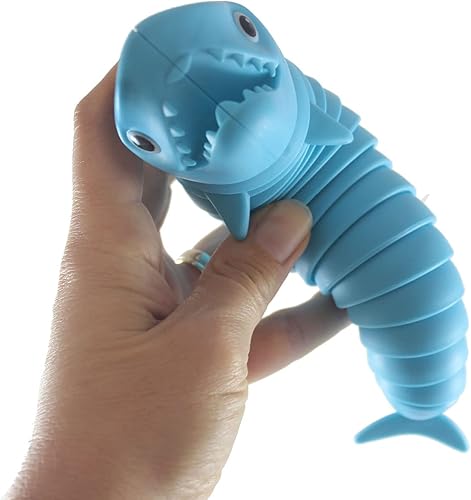 Miniatura 6 de Juego de 3 juguetes para ansiedad de serpiente, tiburón y cocodrilo articulado, criatura móvil articulada, único (colores aleatorios)