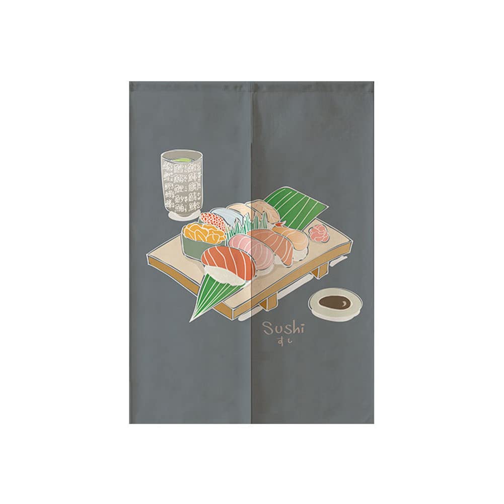Hiseng Japonais Noren De Rideau De Porte Diviseur Tapisserie Fenêtre Rideaux Panneau, Tenture Décoration Pour Chambre à Coucher Cuisine Restaurant Embrasure (Lac Pie,80x120cm